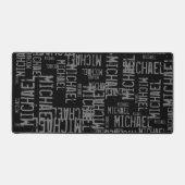 Creëer Typografie Naam Patroon Zwart Bureaumat (Voorkant)