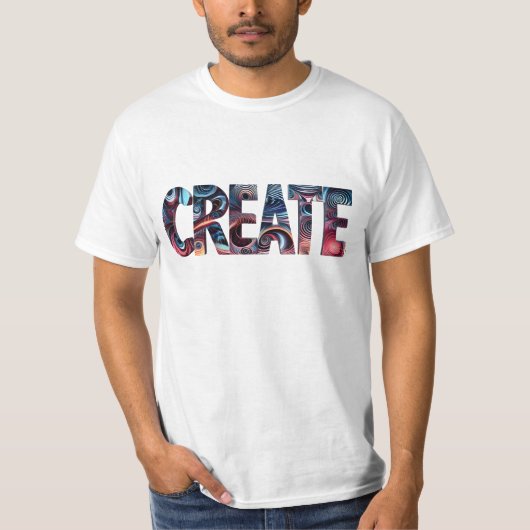 CREËER Typography Art - Vetgedrukte Abstracte werv T-shirt (Voorkant)