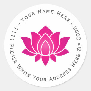 Creëer u bezit het Roze Blooming Lotus Flower-sym Ronde Sticker