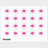 Creëer u bezit het Roze Blooming Lotus Flower-symb Ronde Sticker (Vel)