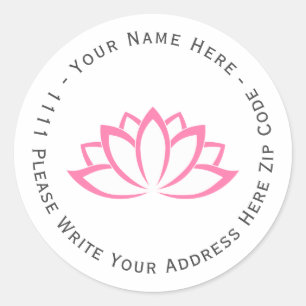 Creëer u bezit het Roze Blooming Lotus Flower-symb Ronde Sticker
