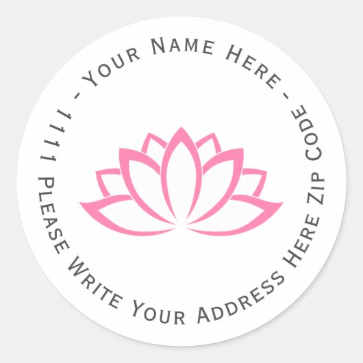 Creëer u bezit het Roze Blooming Lotus Flower-symb Ronde Sticker (Voorkant)
