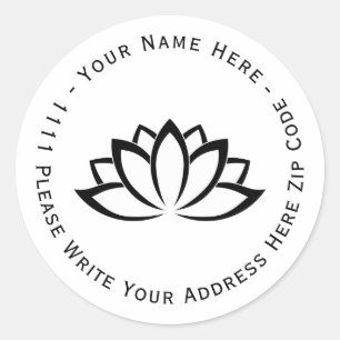 Creëer u bezit het Witte Blooming Lotus Flower-sy Ronde Sticker
