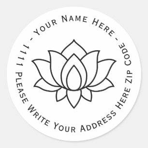 Creëer u bezit het Witte Blooming Lotus Flower sy Ronde Sticker