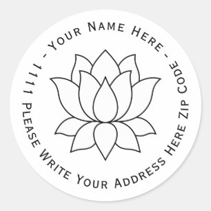 Creëer u bezit het Witte Blooming Lotus Flower-sym Ronde Sticker