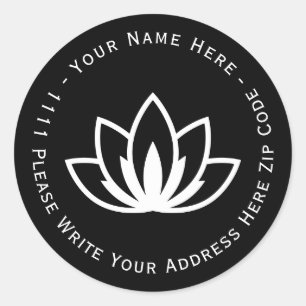 Creëer u bezit het Witte Blooming Lotus Flower-sym Ronde Sticker