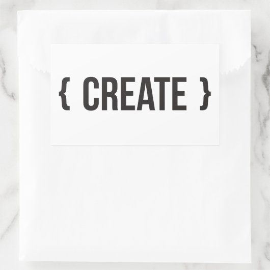 Creëer - u kiest achtergrondkleur rechthoekige sticker (Tas)