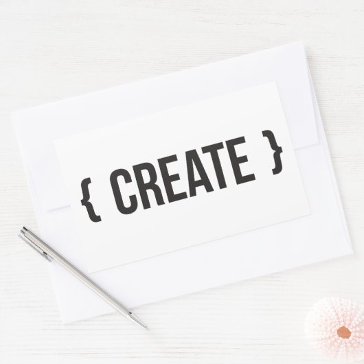 Creëer - u kiest achtergrondkleur rechthoekige sticker (Envelop)