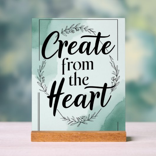 Creëer uit het hart optie 2 acryl bord (Neutraal)