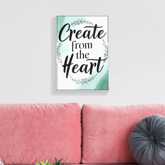 Creëer uit het hart optie 2 canvas afdruk (Insitu (Woonkamer))