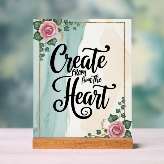 Creëer uit het hart optie 3 acryl bord (Neutraal)