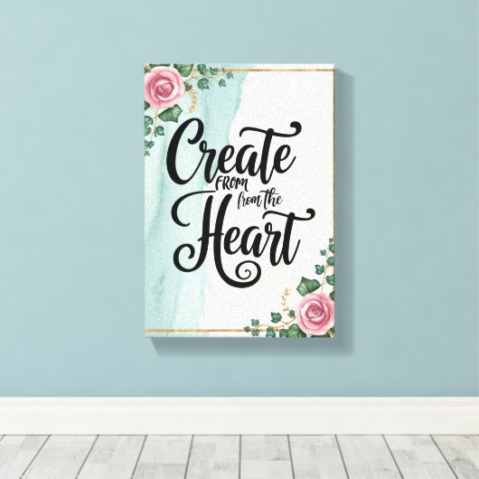 Creëer uit het hart optie 3 canvas afdruk (Insitu (Houten vloer))