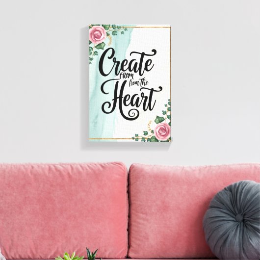 Creëer uit het hart optie 3 canvas afdruk (Insitu (Woonkamer))