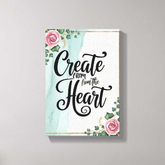 Creëer uit het hart optie 3 canvas afdruk (Voorkant)