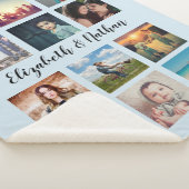 Creëer Uw Aangepast 12-serie Foto Collage Blue Sherpa Deken (3/4)