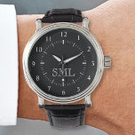 Creëer Uw aangepast aangepast monogram Horloge<br><div class="desc">Creëer uw eigen gepersonaliseerde polshorloge met uw aangepaste monogram. Voeg je initialen of aangepaste tekst toe aan creëer, iets heel unieks. Als u deze sjabloon wilt bewerken, bewerkt u de tekstvelden zoals hierboven wordt weergegeven. U kunt zelfs meer tekst of afbeeldingen toevoegen, lettertypen en kleuren aanpassen. Verwen jezelf of maak...</div>