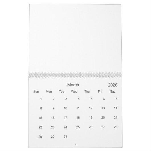 Creëer Uw aangepaste agenda Kalender (Mar 2026)