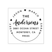 Creëer Uw aangepaste familienamen Retouradres Rubberstempel (Afrduk)