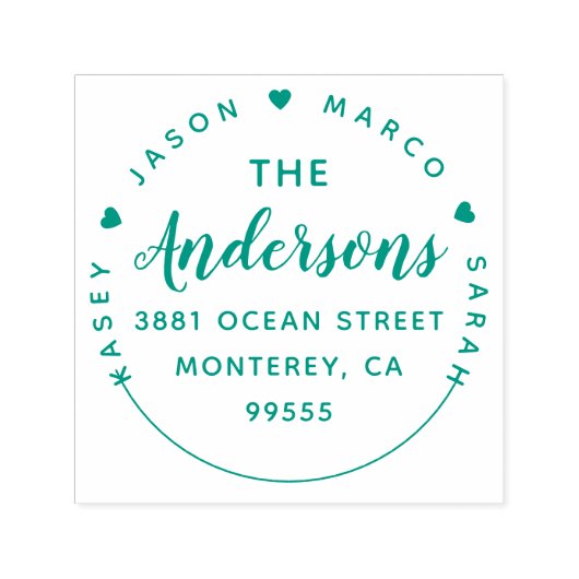 Creëer Uw aangepaste familienamen Retouradres Zelfinktende Stempel (Design)