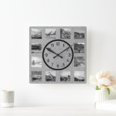 Creëer Uw aangepaste foto-inkuiling Rustic-Natuur Vierkante Klok (Huis)