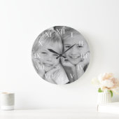 Creëer Uw aangepaste foto Modern Elegant Grote Klok (Huis)