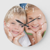 Creëer Uw aangepaste foto Modern Elegant Grote Klok (Voorkant)