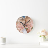 Creëer Uw aangepaste foto Modern Elegant Ronde Klok (Huis)