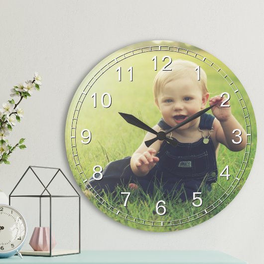 Creëer Uw Aangepaste Foto Moderne Legant Ronde Klok