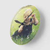 Creëer Uw Aangepaste Foto Moderne Legant Ronde Klok (Hoek)