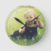 Creëer Uw Aangepaste Foto Moderne Legant Ronde Klok (Voorkant)