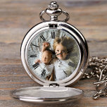 Creëer Uw aangepaste fotoClassy Elegant Roman Zakhorloge<br><div class="desc">Decoratief,  aanpasbaar,  klassiek elegant zakhorlogedesign met een roman-getal met uw eigen foto,  afbeelding of logo.</div>