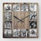 Creëer uw aangepaste fotocollage in superieure beh vierkante klok (Voorkant)