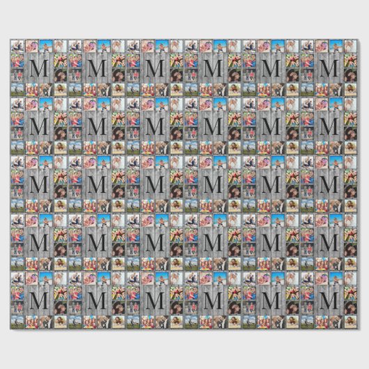 Creëer Uw aangepaste fotocollage Rustic Farmhouse Cadeaupapier (Vlak)