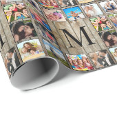 Creëer Uw aangepaste fotocollage Rustic Farmhouse Cadeaupapier (Rol Hoek)