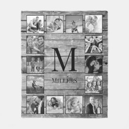 Creëer Uw aangepaste fotocollage Rustic Farmhouse Fleece Deken