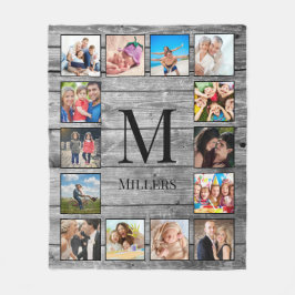 Creëer Uw aangepaste fotocollage Rustic Farmhouse Fleece Deken