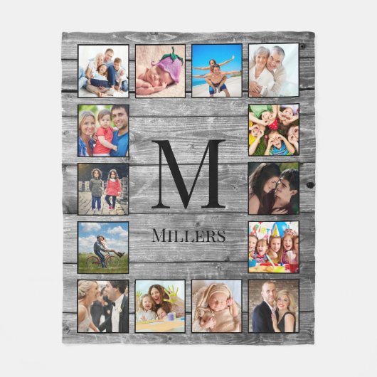 Creëer Uw aangepaste fotocollage Rustic Farmhouse Fleece Deken (Voorkant)