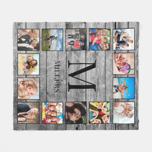 Creëer Uw aangepaste fotocollage Rustic Farmhouse Fleece Deken (Voorkant (Horizontaal))