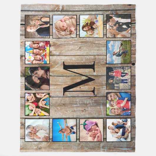 Creëer Uw aangepaste fotocollage Rustic Farmhouse Fleece Deken (Voorkant)