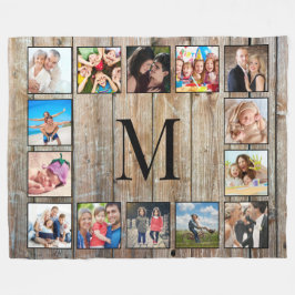 Creëer Uw aangepaste fotocollage Rustic Farmhouse Fleece Deken
