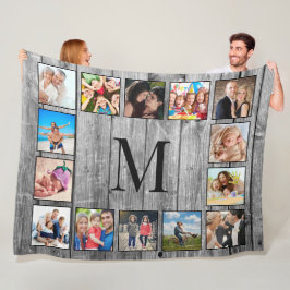 Creëer Uw aangepaste fotocollage Rustic Farmhouse Fleece Deken