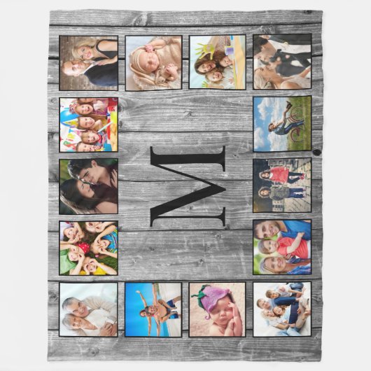 Creëer Uw aangepaste fotocollage Rustic Farmhouse Fleece Deken (Voorkant)