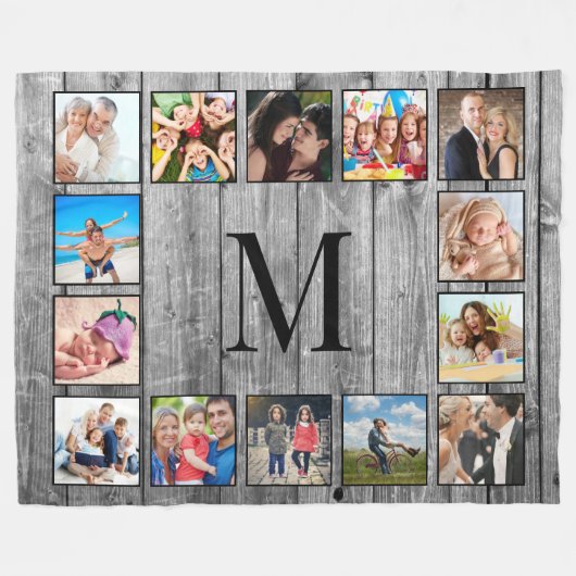 Creëer Uw aangepaste fotocollage Rustic Farmhouse Fleece Deken (Voorkant (Horizontaal))