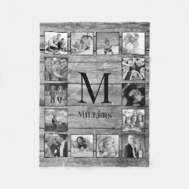 Creëer Uw aangepaste fotocollage Rustic Farmhouse Fleece Deken
