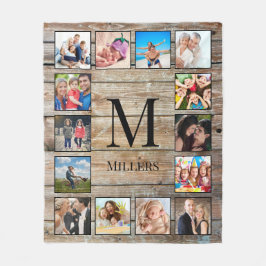 Creëer Uw aangepaste fotocollage Rustic Farmhouse Fleece Deken