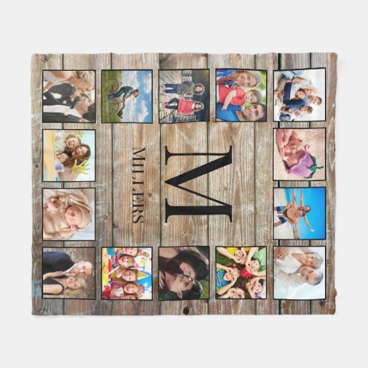 Creëer Uw aangepaste fotocollage Rustic Farmhouse Fleece Deken (Voorkant (Horizontaal))