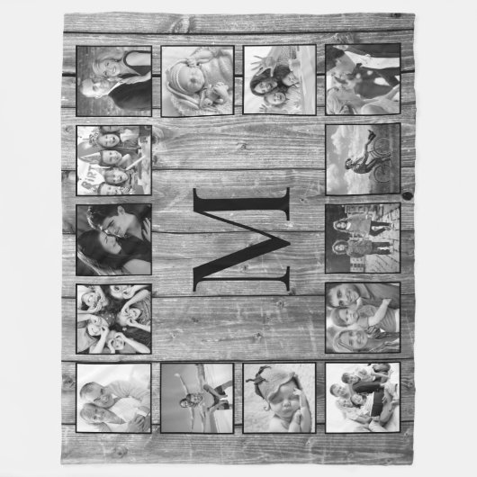 Creëer Uw aangepaste fotocollage Rustic Farmhouse Fleece Deken (Voorkant)