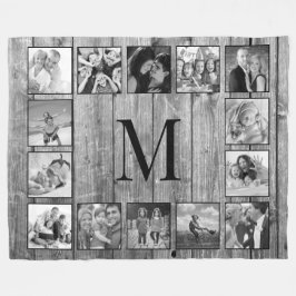 Creëer Uw aangepaste fotocollage Rustic Farmhouse Fleece Deken