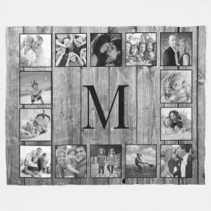 Creëer Uw aangepaste fotocollage Rustic Farmhouse Fleece Deken