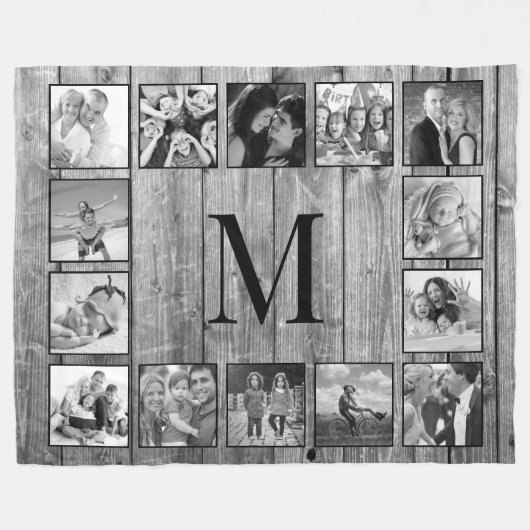 Creëer Uw aangepaste fotocollage Rustic Farmhouse Fleece Deken (Voorkant (Horizontaal))